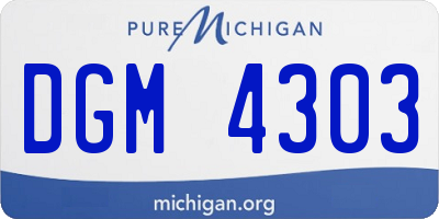 MI license plate DGM4303