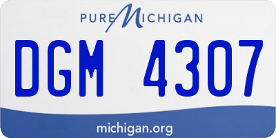 MI license plate DGM4307