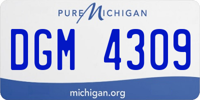 MI license plate DGM4309