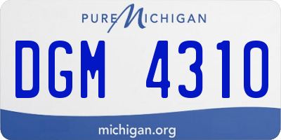 MI license plate DGM4310