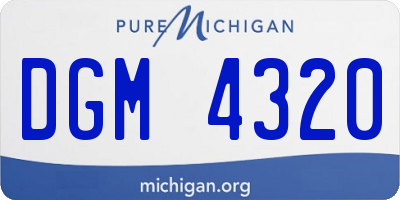 MI license plate DGM4320