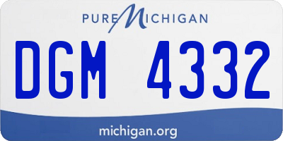 MI license plate DGM4332