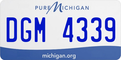 MI license plate DGM4339