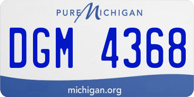MI license plate DGM4368