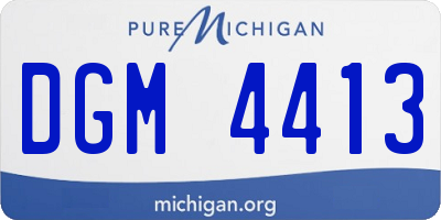 MI license plate DGM4413