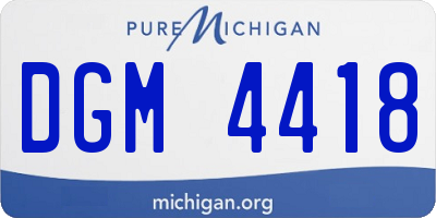 MI license plate DGM4418