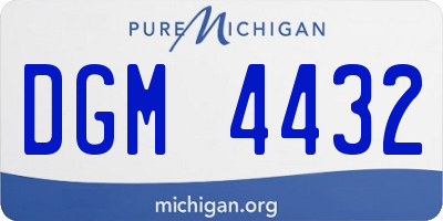 MI license plate DGM4432
