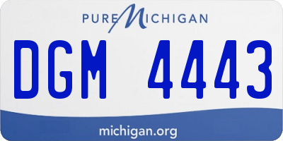 MI license plate DGM4443