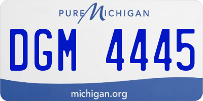 MI license plate DGM4445