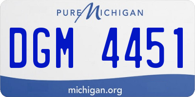 MI license plate DGM4451