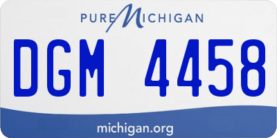 MI license plate DGM4458