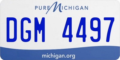 MI license plate DGM4497