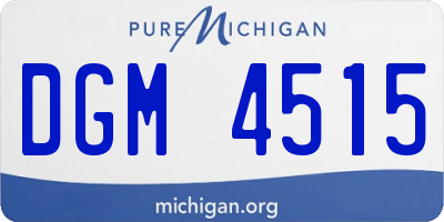 MI license plate DGM4515