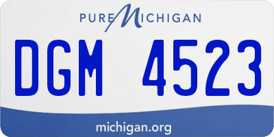 MI license plate DGM4523