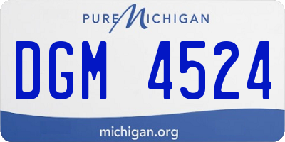 MI license plate DGM4524