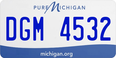 MI license plate DGM4532
