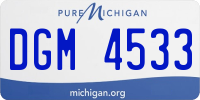 MI license plate DGM4533