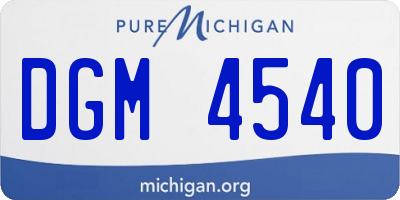 MI license plate DGM4540