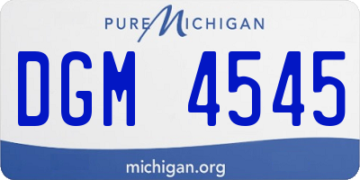 MI license plate DGM4545