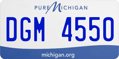 MI license plate DGM4550