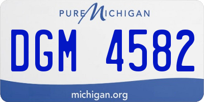 MI license plate DGM4582