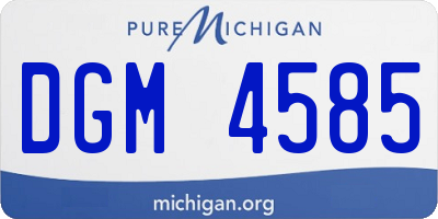 MI license plate DGM4585