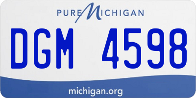 MI license plate DGM4598