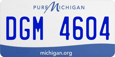 MI license plate DGM4604