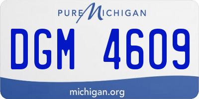 MI license plate DGM4609