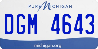 MI license plate DGM4643