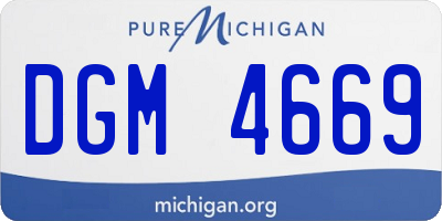 MI license plate DGM4669