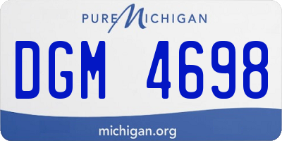 MI license plate DGM4698