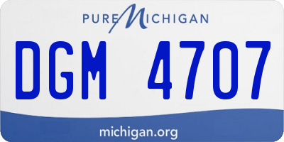 MI license plate DGM4707