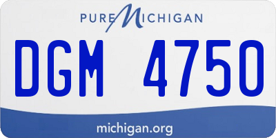 MI license plate DGM4750