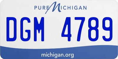 MI license plate DGM4789