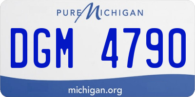 MI license plate DGM4790