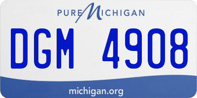 MI license plate DGM4908