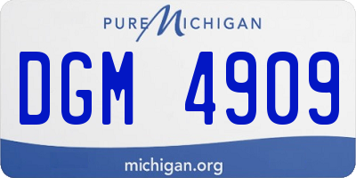 MI license plate DGM4909