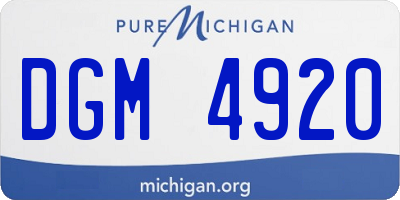 MI license plate DGM4920