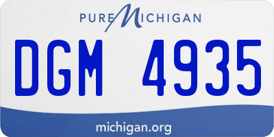MI license plate DGM4935