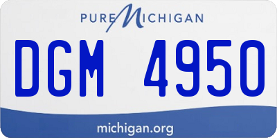 MI license plate DGM4950