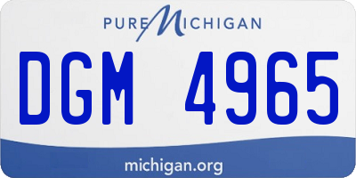 MI license plate DGM4965