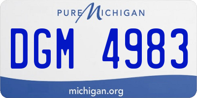 MI license plate DGM4983