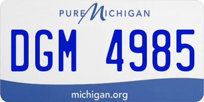 MI license plate DGM4985