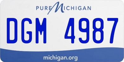 MI license plate DGM4987