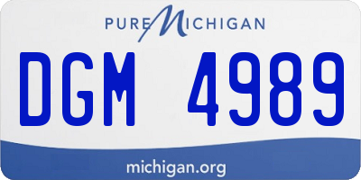MI license plate DGM4989