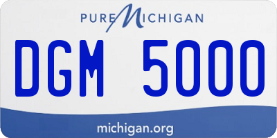MI license plate DGM5000