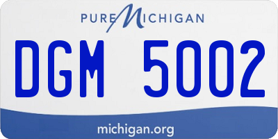 MI license plate DGM5002
