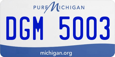 MI license plate DGM5003