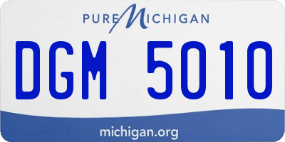 MI license plate DGM5010